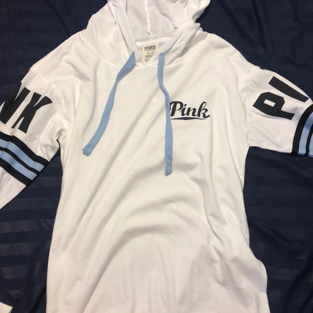 White and Blue PINK Hoodie